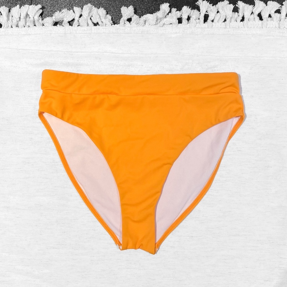 NWOT - Orange High Waisted High leg Bikini Bottom